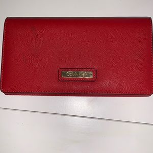 Red Calvin Klein large wallet